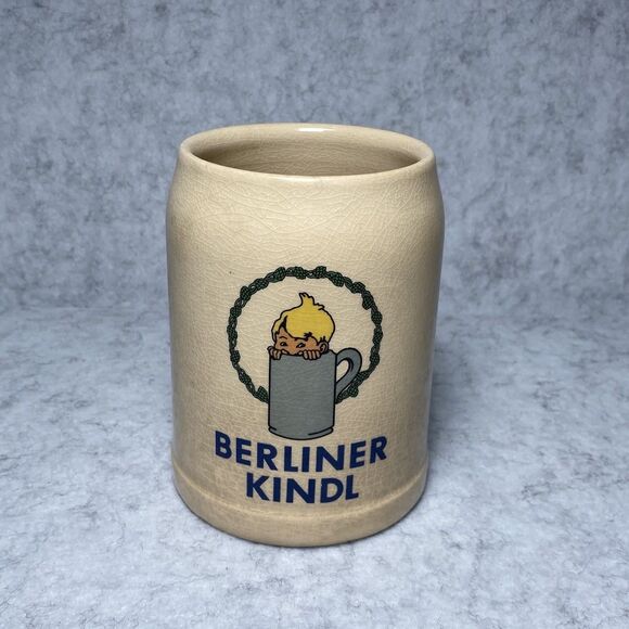 BERLINER KINDL GERMANY STONEWARE BEER MUG  Ivory Blond Boy 1961 Oktoberfest - Picture 1 of 6